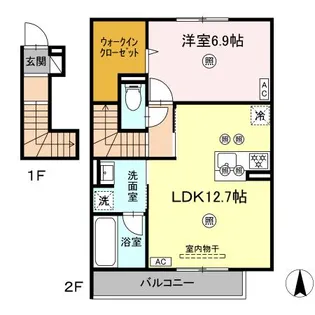 パーク・ボヌール D棟【2階】の間取り