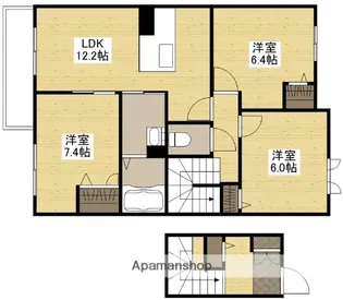 メゾン・ド・プルメリア Ⅱ【2階】の間取り