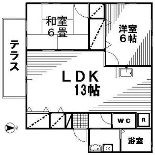 クレストハウス C棟【1階】の間取り