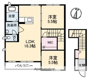ハイネ矢口【2階】の間取り