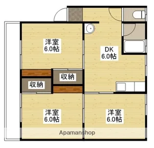 広島県広島市東区牛田新町1丁目【マンション】の間取り