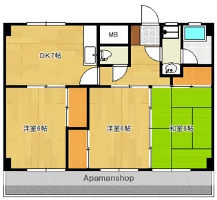ふじたニューグランドマンション【1階】の間取り