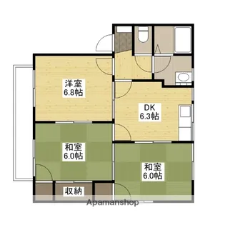 広島県広島市佐伯区楽々園3丁目【アパート】の間取り