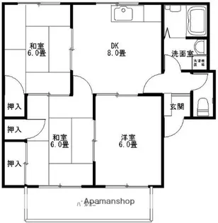 ソレアード東野A棟【2階】の間取り