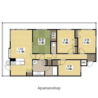 パークヒルズ二葉通り【3階】の間取り