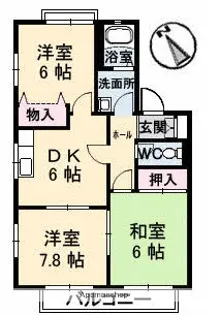 ボービラージュ中山台 B棟【2階】の間取り