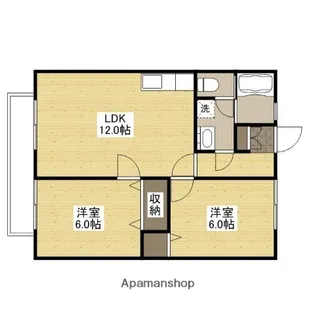 広島県広島市安佐北区三入2丁目【アパート】の間取り