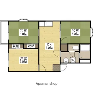 広島県広島市安佐北区落合南9丁目【アパート】の間取り