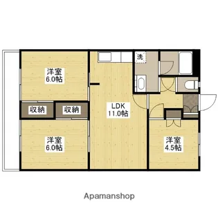 RKマンション【3階】の間取り