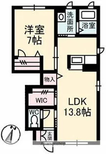 ファミーユ北大河【1階】の間取り
