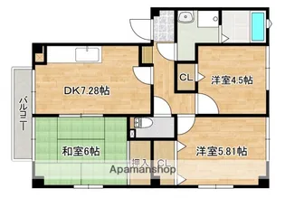 フォブール鶴江【2階】の間取り