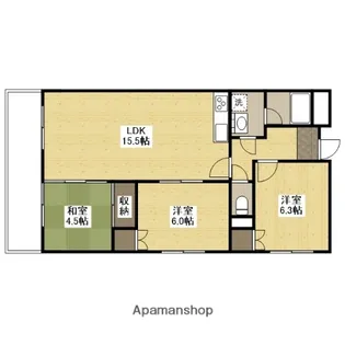 セゾン川内【3階】の間取り