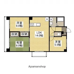 パークヒルズ天水【2階】の間取り