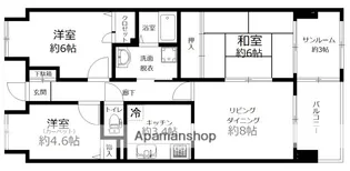 サーパス楽々園【2階】の間取り