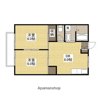 ピュアハウス皆賀【105号室】の間取り
