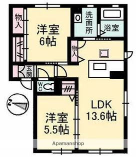PARK戸坂山根【1階】の間取り