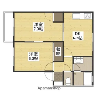 プラネット壱番館【1階】の間取り