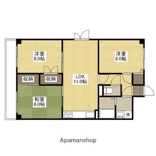 広島県広島市東区戸坂山崎町【マンション】の間取り