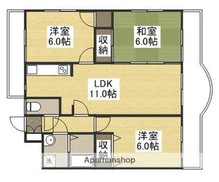 リベルテ中央【3階】の間取り