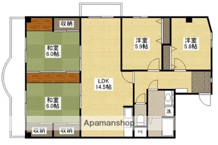広島県広島市東区牛田早稲田4丁目【マンション】の間取り