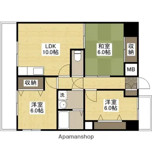 シャンポール【6階】の間取り