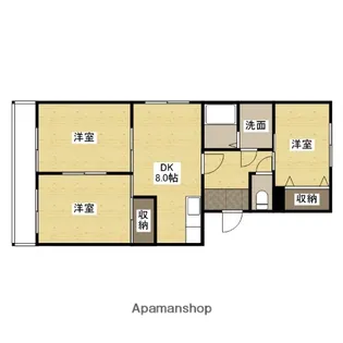 広島県広島市安佐南区長束6丁目【マンション】の間取り