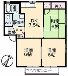 サラーム壱番館【2階】の間取り