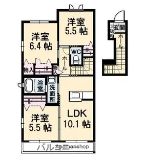 グランマスト春日野通り B棟【2階】の間取り