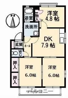 広島県広島市安佐北区小河原町【アパート】の間取り