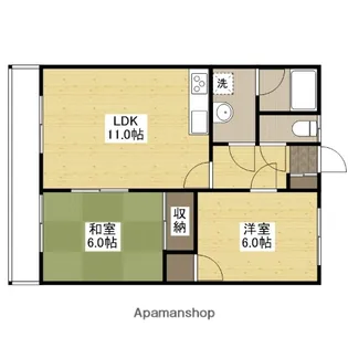 広島県広島市安佐南区山本1丁目【アパート】の間取り