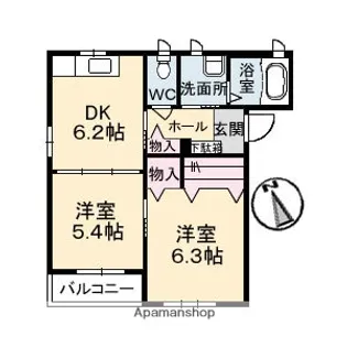 広島県広島市南区翠3丁目【アパート】の間取り