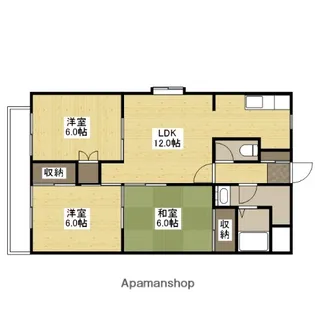 広島県広島市安佐南区緑井2丁目【マンション】の間取り