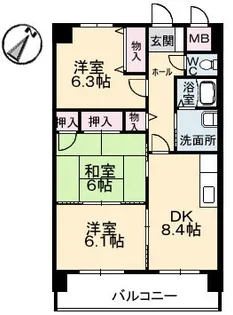 メイゾン高津屋【3階】の間取り