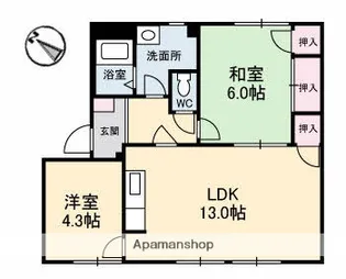 フレグランス大野【1階】の間取り
