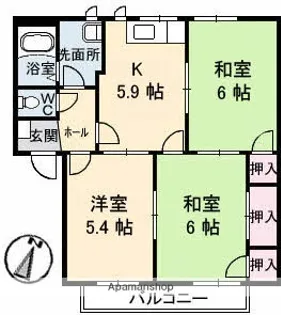 プレジオ泉田【2階】の間取り