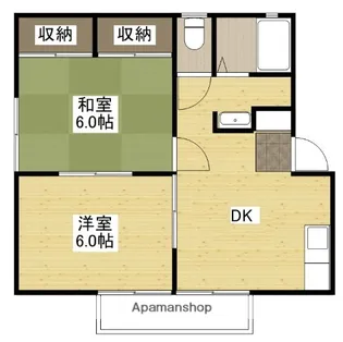 広島県安芸郡府中町宮の町1丁目【アパート】の間取り