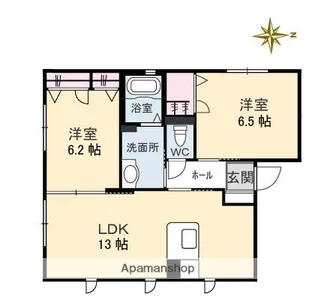 メゾーネ A棟【1階】の間取り