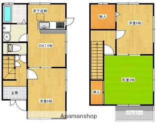 広島県広島市安佐南区大町東1丁目【テラスハウス】の間取り