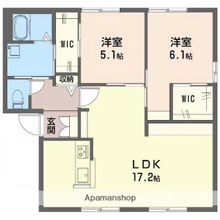 中島レジデンス【1階】の間取り