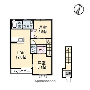 iメゾン亀山【2階】の間取り