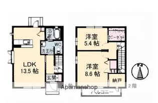 シャーメゾン落合南【1階】の間取り