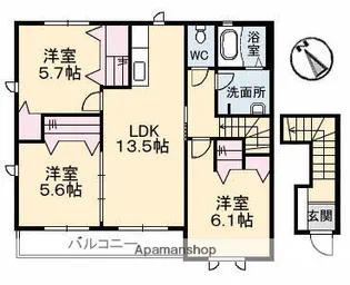 ガーデンヴィラSAKURAA棟【2階】の間取り