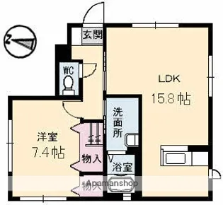 シャルムウエバラA棟【1階】の間取り