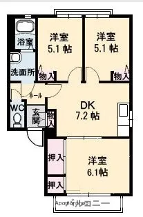 ハイツ西光寺 A棟【2階】の間取り