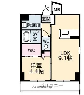 ドミール千田町【4階】の間取り