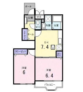 グリーンヒル【1階】の間取り