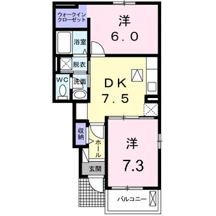 レジデンス ブライト B【1階】の間取り