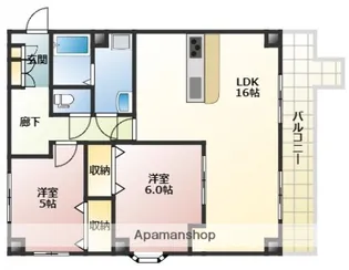 江波ヒカリハイツ【3階】の間取り