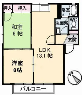 エクセル向井A棟【1階】の間取り