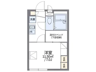 レオパレス牛田南【202号室】の間取り